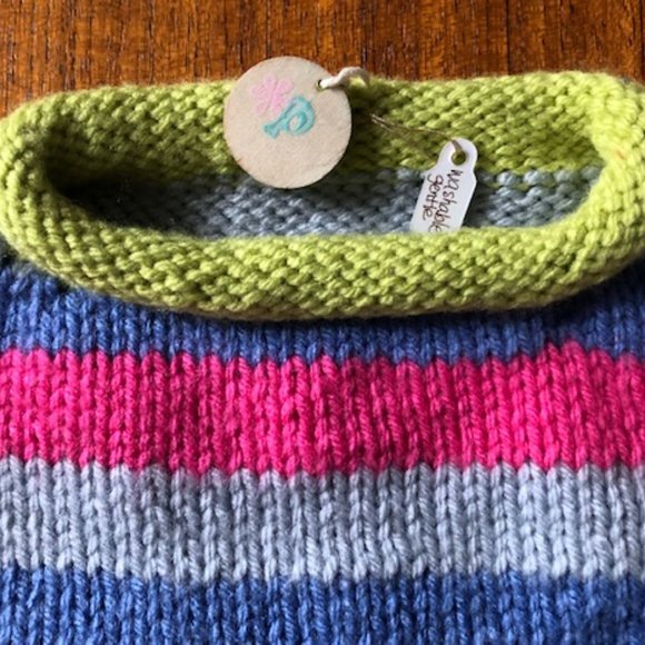 Hand Knit Stripey Cozy Pullover - Picture 3 of 6